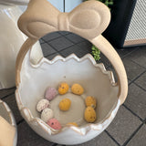 Glazed Neutral Ceramic Easter Egg basket - 2 sizes