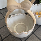 Glazed Neutral Ceramic Easter Egg basket - 2 sizes