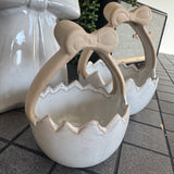 Glazed Neutral Ceramic Easter Egg basket - 2 sizes