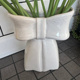 Off White / Neutral Ceramic Glazed Bow Shaped Vase H20cm