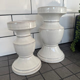 Off-White Ceramic Candle Holder - 2 Sizes