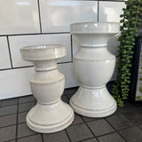 Off-White Ceramic Candle Holder - 2 Sizes