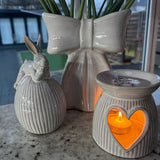 Natural ceramic Heart cut out Wax Burner