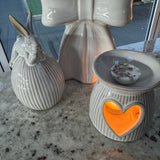 Natural ceramic Heart cut out Wax Burner