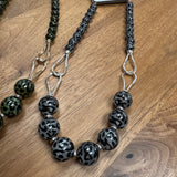 Eliza Gracious - Green Tiger Eye effect large bead Short necklace