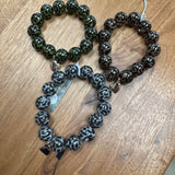 Eliza Gracious - Green Tiger Eye effect stretchy Bracelet