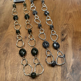 Eliza Gracious - Grey Tiger Eye effect mixed beads & twin links necklace