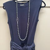 Eliza Gracious - Green Tiger Eye effect large bead long necklace