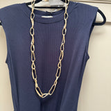 Eliza Gracious - Elongated Oval Chain Link Long Necklace | 2 colours