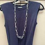 Eliza Gracious - Elongated Oval Chain Link Long Necklace | 2 colours