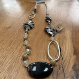 Eliza Gracious - Resin, crystal & Metal beaded long Necklace