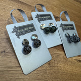 Eliza Gracious Earrings - Leopard design glass bead under metal stud