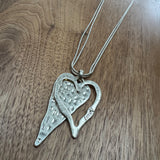 Eliza Gracious - Long Double Heart Necklace on Twin Snake Chain | 2 colours