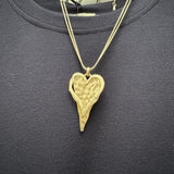Eliza Gracious - Short Double Heart Necklace on Twin Snake Chain | Pale Gold