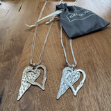 Eliza Gracious - Long Double Heart Necklace on Twin Snake Chain | 2 colours