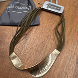 Eliza Gracious - Short suede with twisted bar necklace | 3 colours