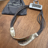 Eliza Gracious - Short suede with twisted bar necklace | 3 colours