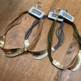 Eliza Gracious - Short suede with twisted bar necklace | 3 colours