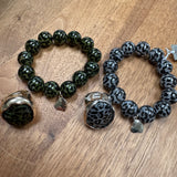Eliza Gracious - Green Tiger Eye effect stretchy Bracelet