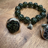 Eliza Gracious - Green Tiger Eye effect stretchy Bracelet