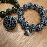 Eliza Gracious - Grey Tiger Eye effect stretchy Bracelet