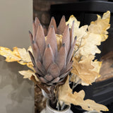 Quality stunning Faux Protea Leaf Stem H71cm - Large head made up of small florets..
Colour - Mulberry Brown