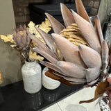 Quality stunning Faux Protea Leaf Stem H71cm - Large head made up of small florets..
Colour - Mulberry Brown