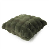 Malini Faux Soft Square Raffles Cushion - Olive