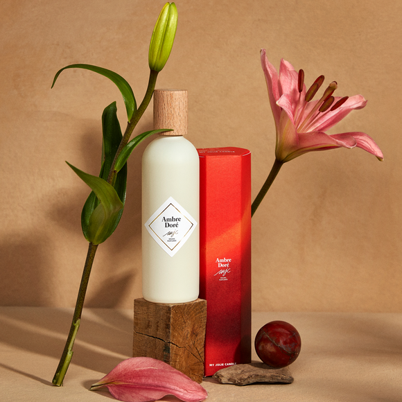 My Jolie Candle collection has collaborated with Maison Berger

My Jolie 100ml Room Spritz Spray
The Wooded Family fragrance
Fragrance - Golden Amber