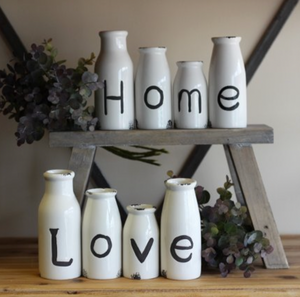 Small Ceramic LOVE Bottle Set