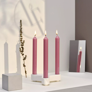 Bougie La Française Tapered Candle H20cm Colour - Intense Mauve Bougie La Française, Maison Bergers sister company.