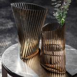 Gallery -Vassa Brown Ribbed Vases  Small H25 & Large H30cm
