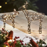 Illuminating ideas by Lightstyle London; Brown Large Wire Battery operated LED Light Up Reindeer H26cm 