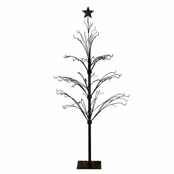 Black Glitter Metal Branch Tree - 90cm