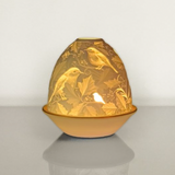 Light Glow Lithophane Oval Dome H10.6cm T-Light Candle Holder Robins Design