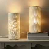 Light Glow Ceramic Column Lamp H28cm Design - Daisies 