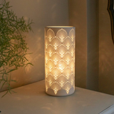 Light Glow Ceramic Column Lamp H28cm Design - Peacock Flairs