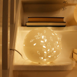 Light Glow - Home; supply the best designs & the highest quality products White Ceramic Sphere Style Lamp H18cm Design - Golden Petals