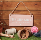 Wooden Quotable Hanging Sign - The She Shed..
