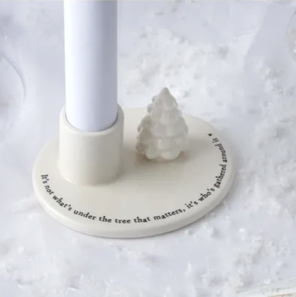 Winter Wishes 'Under The Tree' Candlestick Holder