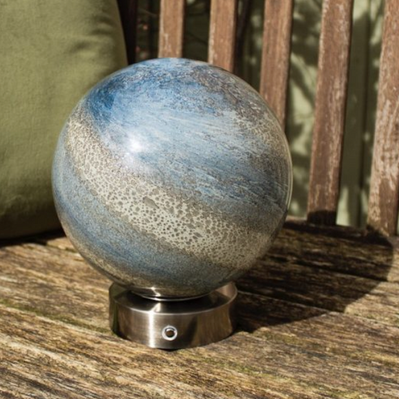 Glass Sphere Sand & Sea Lamp - Cordless rechargeable base