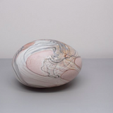 Glass Pebble Hand Blown Lamp - Pink Calacatta