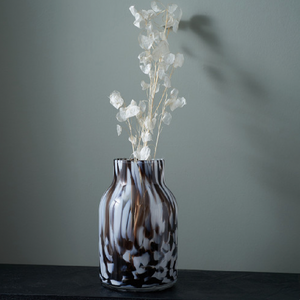 Black/brown &amp; White swirl Tortoiseshell Effect Glass Vases
Available in two styles - Tall H32cm &amp; Short H22cm