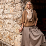 Chalk - Mai a classic knit with a modern, relaxed feel super soft yarn
Colour - Dark Tan

NEW AW25