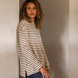 Chalk - Fleur Grey/Cream Stripe Top