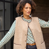 Chalk - Long Bryony Evergreen/Cream Stripe Top