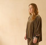Chalk - Erin Truffle Floaty Boxy Top