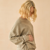 Chalk - Kerrie Relaxed Fit Sweatshirt soft luxury fabric
Colour - Mole