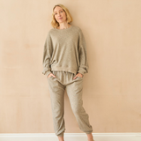 Chalk - Kerrie Relaxed Fit Sweatshirt soft luxury fabric
Colour - Mole