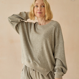 Chalk - Kerrie Relaxed Fit Sweatshirt soft luxury fabric
Colour - Mole
